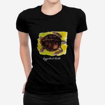 Loggerhead Turtle T-shirt Vintage Watercolor Ladies Tee - Seseable
