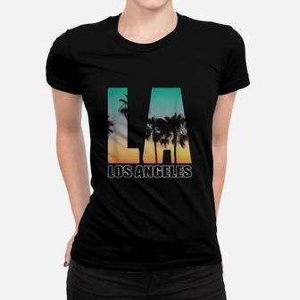 Los Angeles Design La Palm Tree Sunset Boulevard Women T-shirt - Seseable