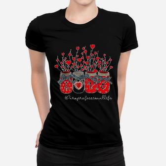 Love Paraprofessional Life Lots Of Hearts Valentines Day Ladies Tee - Seseable