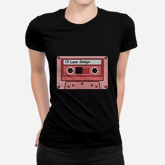 Love Retro 80s Cassette Tape Cute Pink Design Boomer Ladies Tee - Seseable