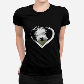 Love Sheepadoodle Old English Sheepdog Poodle Lover Gift Ladies Tee - Seseable