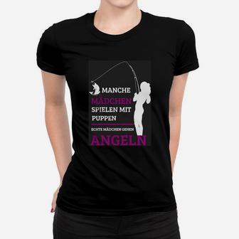 Lustiges Damen Angler-Frauen Tshirt, Echte Mädchen Gehen Angeln - Seseable
