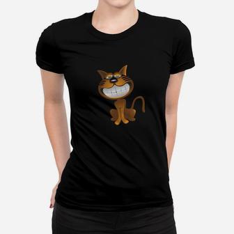 Lustiges Katzen-Gesicht Herren Frauen Tshirt in Schwarz, Tierfreund Mode - Seseable