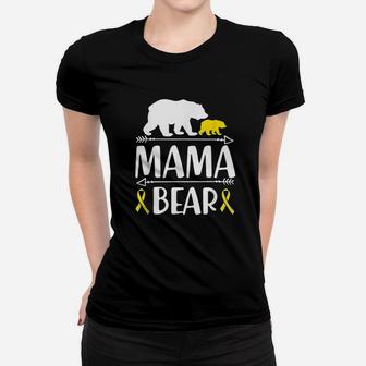 Mama Bear Childhood Awareness Gift Mom Of A Warrior Ladies Tee - Seseable