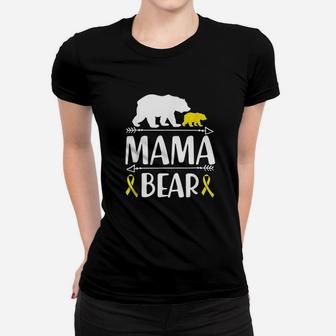 Mama Bear Childhood Canker Awareness Gift Mom Of A Warrior Ladies Tee - Seseable