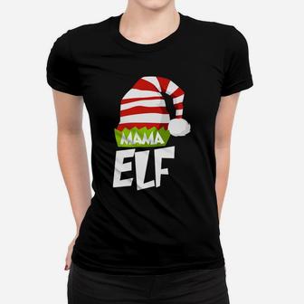Mama Elf Family Christmas Matching Xmas Pajama Gift Ladies Tee - Seseable