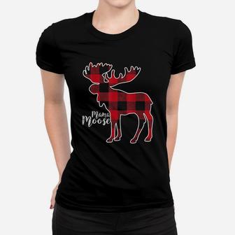 Mama Moose Red Plaid Buffalo Ladies Tee - Seseable