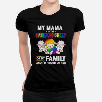 Mama Rainbow Sheep Family Proud Gay Pride Ladies Tee - Seseable