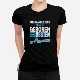 Männer Frauen Tshirt 'Besten im September Geboren', Geburtstags-Slogan Tee - Seseable