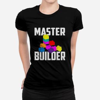 Master Builder Cute Master Block Builder Bricks Gift Ladies Tee - Seseable