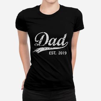 Mens Dad Est 2019 Vintage New Dad Ladies Tee - Seseable