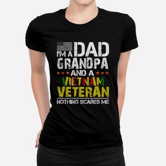 Mens Dad Grandpa Vietnam Veteran Vintage Mens Fathers Day Gifts T-shirt Ladies Tee - Seseable