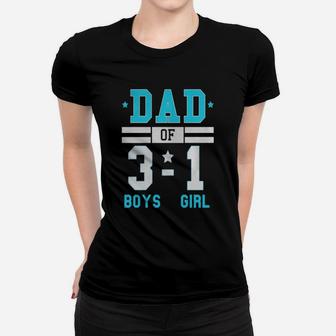 Men's Dad Of Three Boys And One Girl Football Score Style Shirt Women T-shirt - Seseable