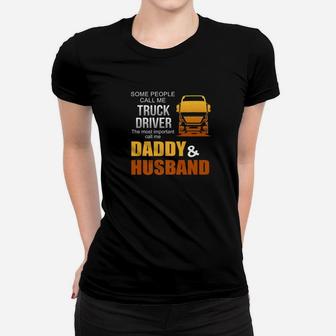 Mens Daddy Husband Trucker Truck Driver Shirt Men Women Gift Ladies Tee - Seseable