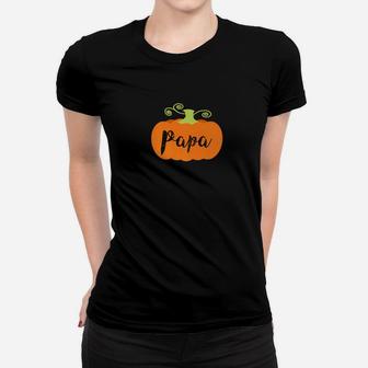Mens Halloween Papa Shirt Family Grandpa Orange Pumpkin Ladies Tee - Seseable