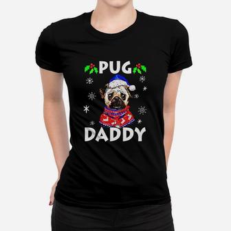 Mens Pug Daddy Merry Pugmas Pugly Christmas Gift For Dad T-shirt Black Men B077t79zd3 1 Ladies Tee - Seseable