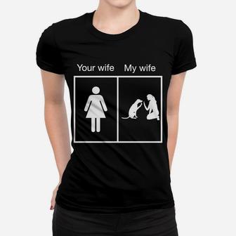 Mens Your Wife My Wife Dog Lover Clothing Ladies Tee - Seseable