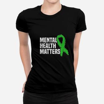 Mental Health Matters Green Ribbon Mental Health Ladies Tee - Seseable