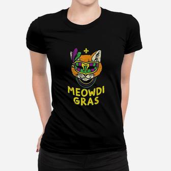 Meowdi Gras Cat Mardi Gras Ladies Tee - Seseable