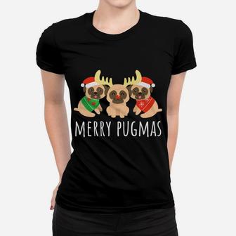 Merry Pugmas Pug Dog Funny Cute Ugly Christmas Gift Ladies Tee - Seseable