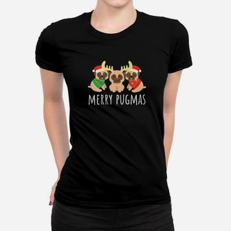 Merry Pugmas Pug Dog Funny Cute Ugly Christmas Shirt Gift Ladies Tee - Seseable