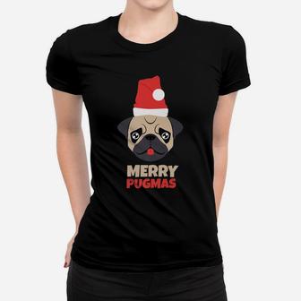 Merry Pugmas Pug Dog Funny Ugly Christmas Gift Ladies Tee - Seseable