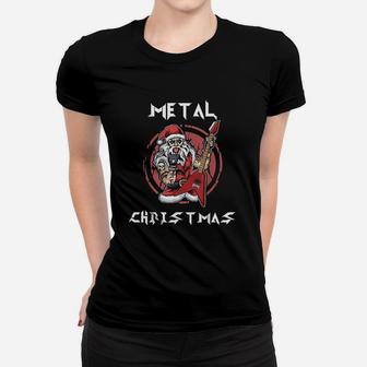 Metal Christmas Santa Rock Ladies Tee - Seseable
