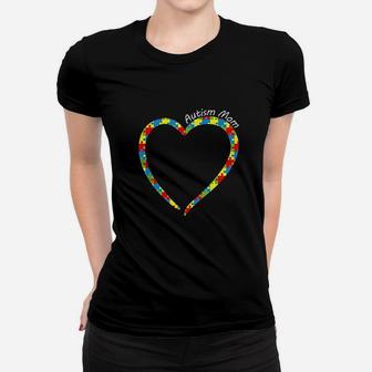Mom Heart Of Puzzle Peaces Cute Gift Ladies Tee - Seseable