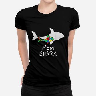 Mom Shark Puzzle Piece Cool Awareness Gift Ladies Tee - Seseable