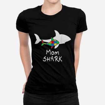 Mom Shark Puzzle Piece Cool Ladies Tee - Seseable