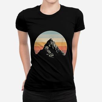 Mountain Sunset Circle Rainbow Outdoors Nature Hiking Fan Ladies Tee - Seseable