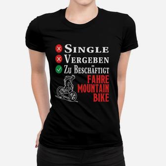 Mountainbike Frauen Tshirt - Zu beschäftigt, Fahre Mountainbike, Herren Schwarz - Seseable