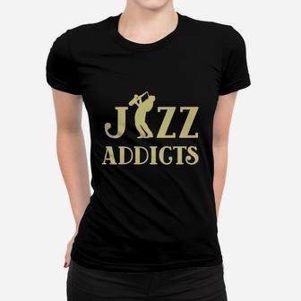 Music Lover- Saxophone Jazz Addicts Tee Shirt Ladies Tee - Seseable