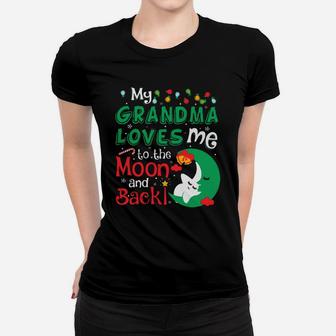 My Grandma Loves Me To The Moon And Back Ladies Tee - Seseable