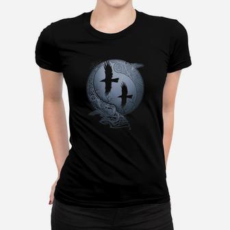 Mystisches Mond-Yin-Yang-Frauen Tshirt mit Rabengrafik, Spirituelles Tee - Seseable