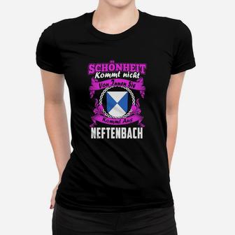 Neftenbach Spruch Schwarz Frauen Tshirt mit Emblem Design, Herrenmode - Seseable