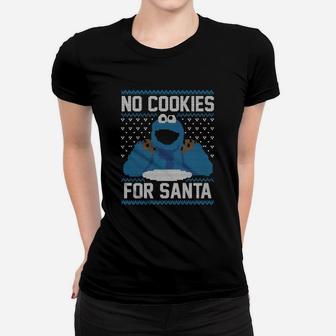 No Cookies For Santa Ugly Christmas Ladies Tee - Seseable