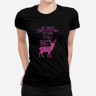 Oh Deer Im Going To Be A Big Sister Christmas Ladies Tee - Seseable