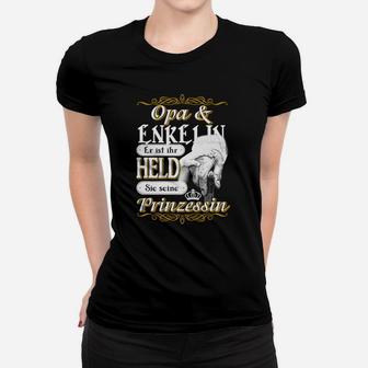 Opa & Enkelin Frauen Tshirt - Er ist ihr Held, sie seine Prinzessin - Seseable