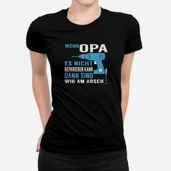 Optimized Opa Frauen Tshirt mit Bohrmaschinen Motiv, Lustiges Heimwerker Frauen Tshirt - Seseable