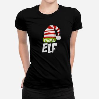 Papa Elf Family Christmas Shirt Matching Xmas Pajama Gift Ladies Tee - Seseable