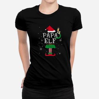 Papa Elf Matching Family Christmas Pajamas Elves Ladies Tee - Seseable