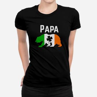 Papa Irish Bear St Pattys Day Gift For Dads Ladies Tee - Seseable