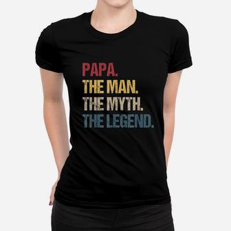 Papa Man Myth Legend Vintage Ladies Tee - Seseable