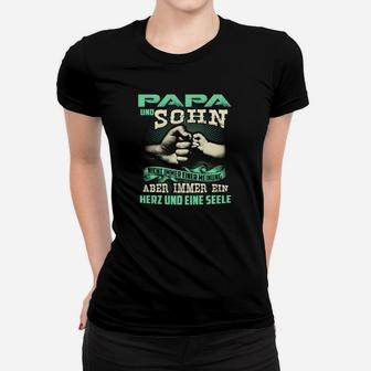 Papa und Sohn Verbundenheit Frauen Tshirt, Herz & Seele Design - Seseable