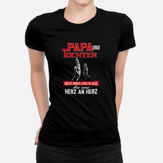 Papa und Tochter Herz an Herz Frauen Tshirt, Vaterliebe Tee - Seseable