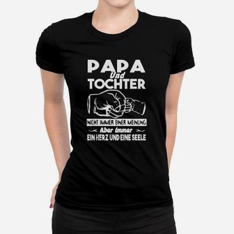 Papa und Tochter Herz und Seele Schwarzes Frauen Tshirt, Familien-Liebe Design - Seseable