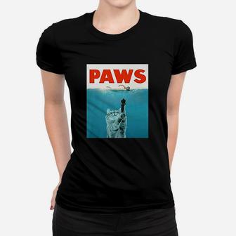 Paws Kitten Meow Parody Funny Cat Lover Gifts Ladies Tee - Seseable