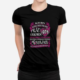 Personalisiertes 1976 Geburtsjahr Frauen Tshirt, Deutsche Frau Spruch - Seseable