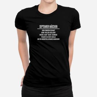 Personalisiertes September Mädchen Geburtstags-Frauen Tshirt mit Spruch - Seseable